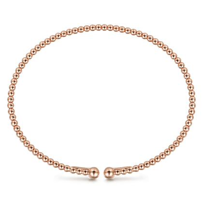 Split 14K Rose Gold Beaded Bujukan Bangle