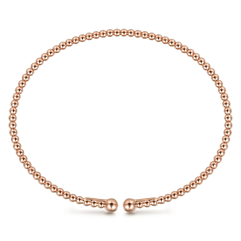 Split 14K Rose Gold Beaded Bujukan Bangle - Shot 3
