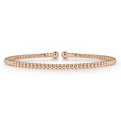 Split 14K Rose Gold Beaded Bujukan Bangle