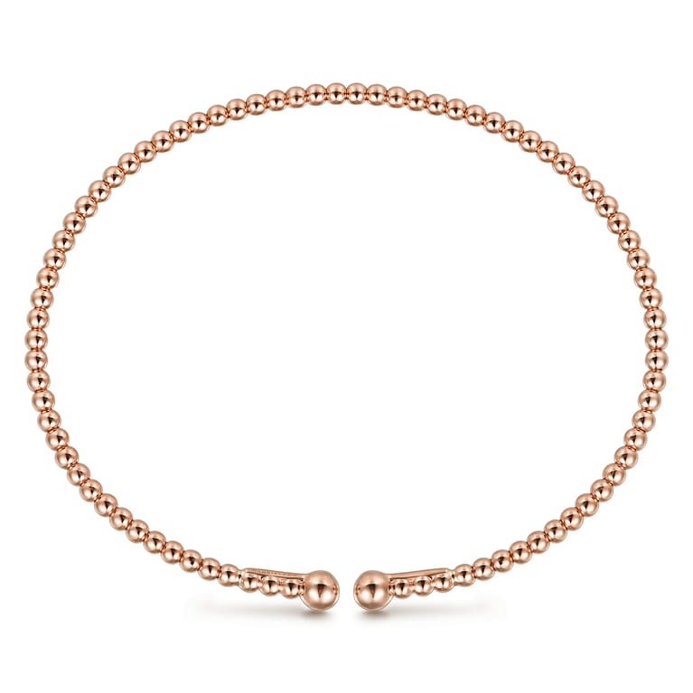 Split 14K Rose Gold Beaded Bujukan Bangle - Shot 3