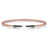 Split 14K Rose Gold Bujukan Bead Cuff Bracelet with Black Diamond Pave Spikes - 0.3 ct