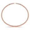 Split 14K Rose Gold Bujukan Bead Cuff Bracelet with Diamond Pave Spikes - 0.25 ct