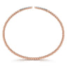 Split 14K Rose Gold Bujukan Bead Cuff Bracelet with Diamond Pave Spikes - 0.25 ct