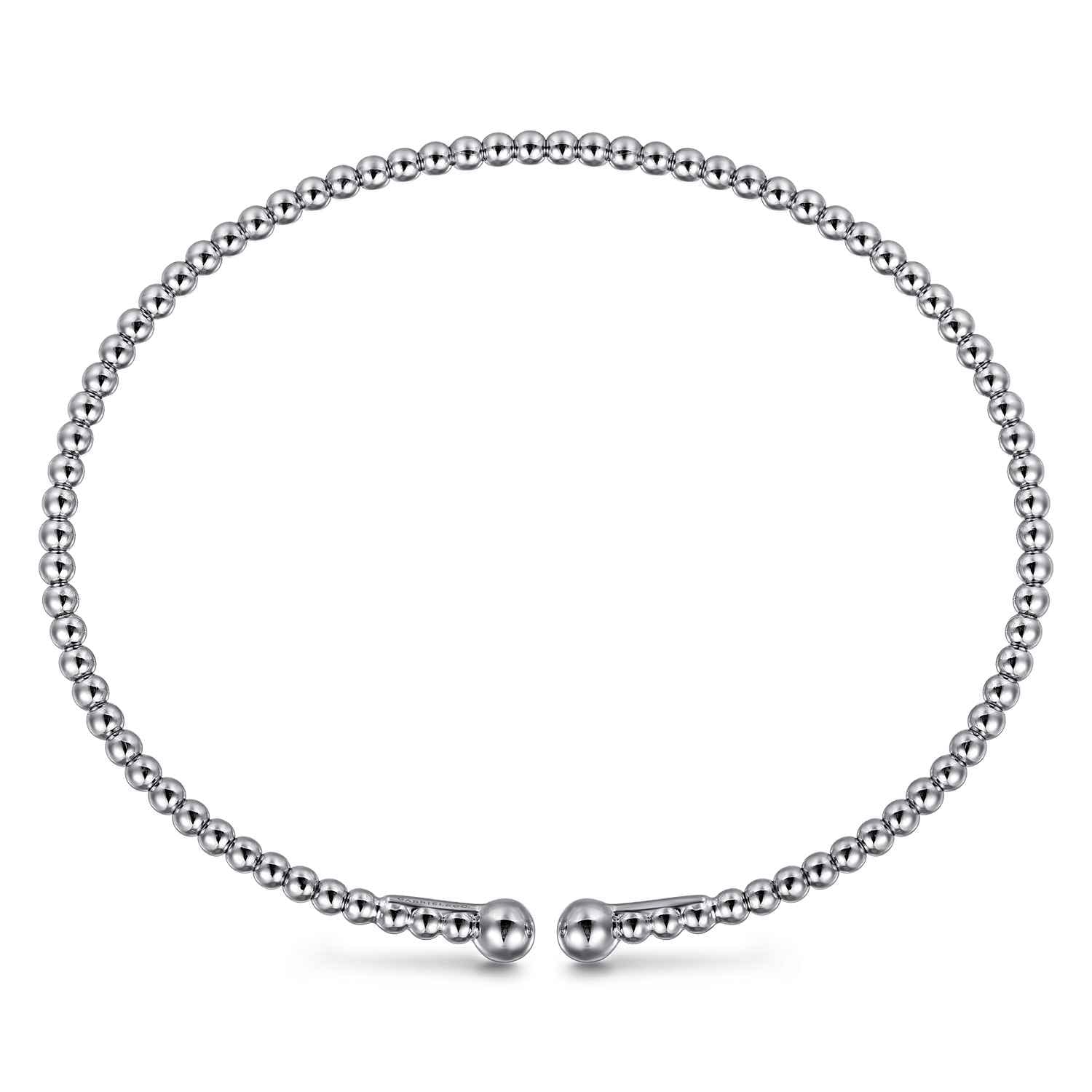 Split 14K White Gold Beaded Bujukan Bangle - Shot 3