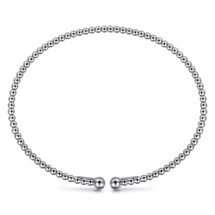 Split 14K White Gold Beaded Bujukan Bangle