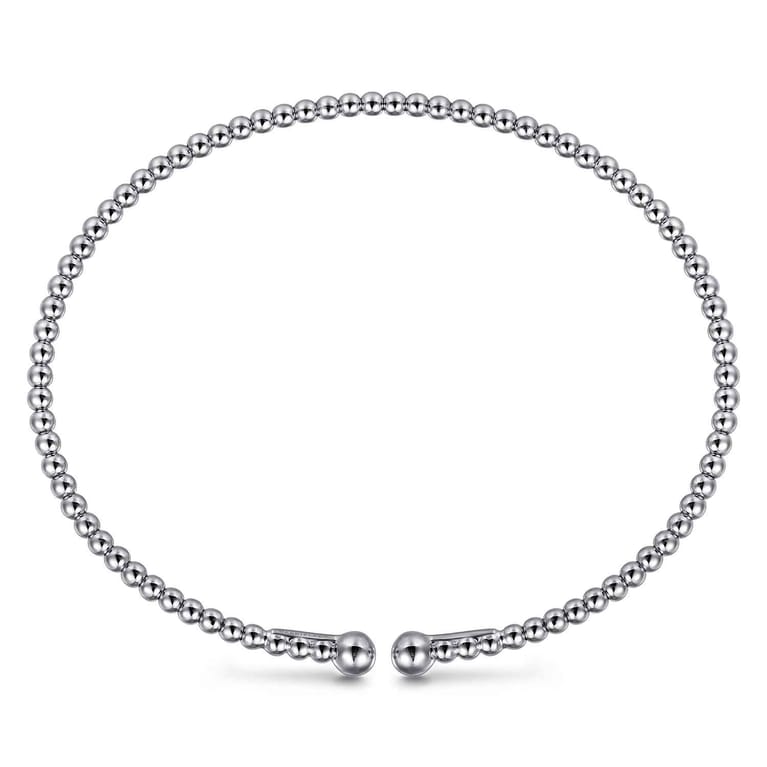 Split 14K White Gold Beaded Bujukan Bangle - Shot 3