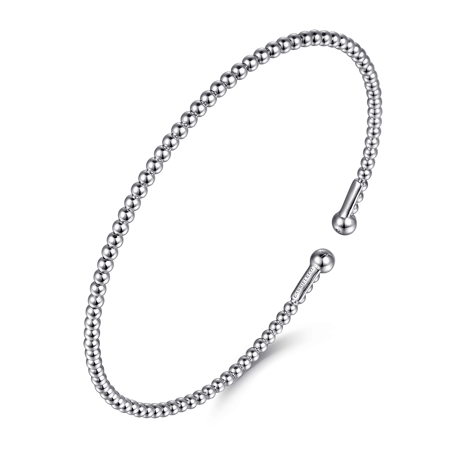 Split 14K White Gold Beaded Bujukan Bangle - Shot 2