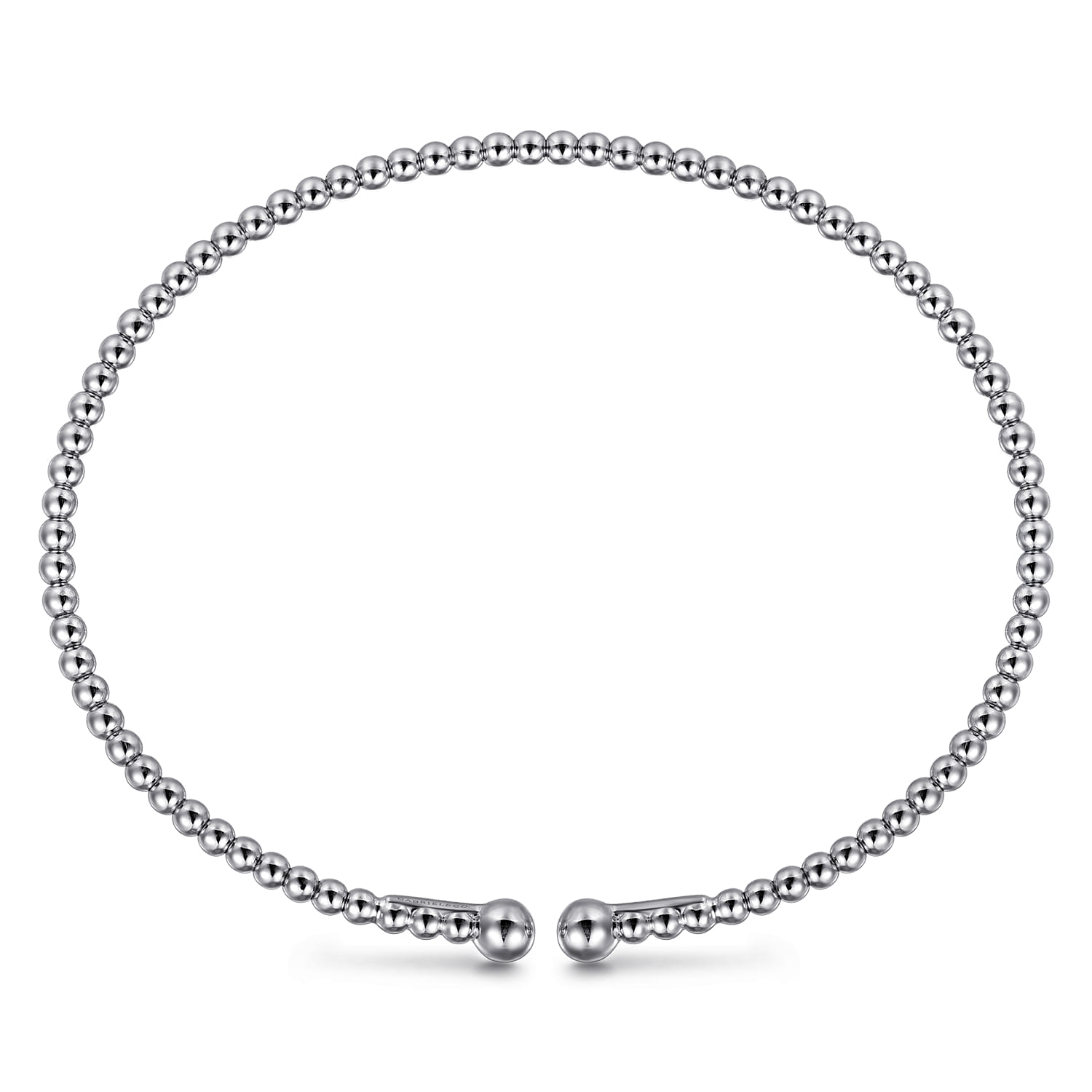 Split 14K White Gold Beaded Bujukan Bangle - Shot 3