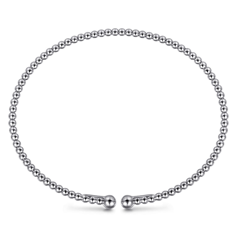 Split 14K White Gold Beaded Bujukan Bangle - Shot 3