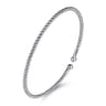 Split 14K White Gold Beaded Bujukan Bangle