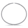 Split 14K White Gold Bujukan Bead Cuff Bracelet with Diamond Pave Spikes - 0.25 ct