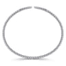 Split 14K White Gold Bujukan Bead Cuff Bracelet with Diamond Pave Spikes - 0.25 ct