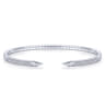 Split 14K White Gold Diamond Spear Bangle - 0.5 ct