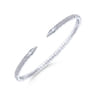 Split 14K White Gold Diamond Spear Bangle - 0.5 ct