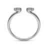 Split 14K White Gold Pave Diamond Heart Ring - 0.07 ct