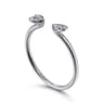 Split 14K White Gold Pave Diamond Heart Ring - 0.07 ct