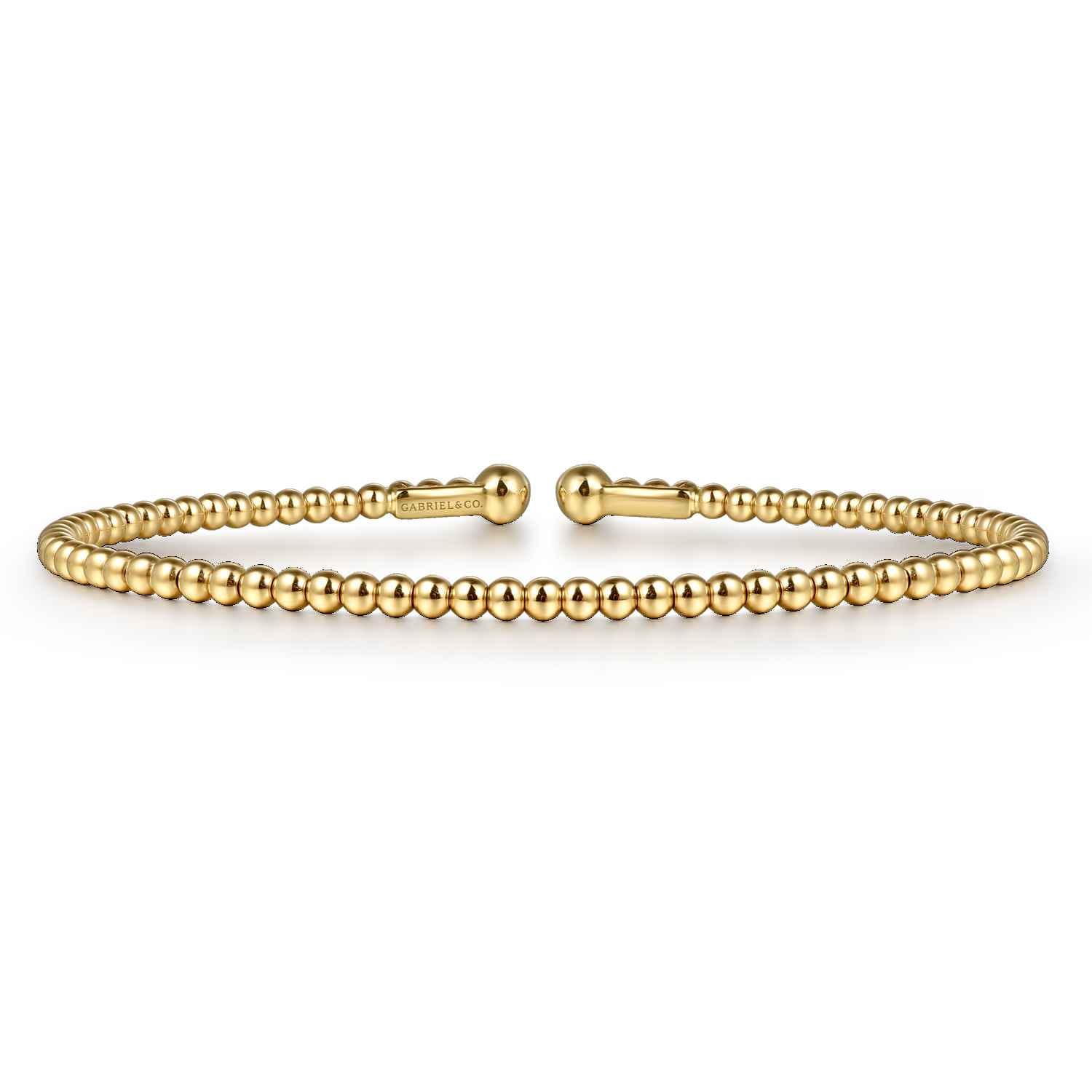 Split 14K Yellow Gold Beaded Bujukan Bangle - Shot 1