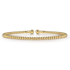 Split 14K Yellow Gold Beaded Bujukan Bangle
