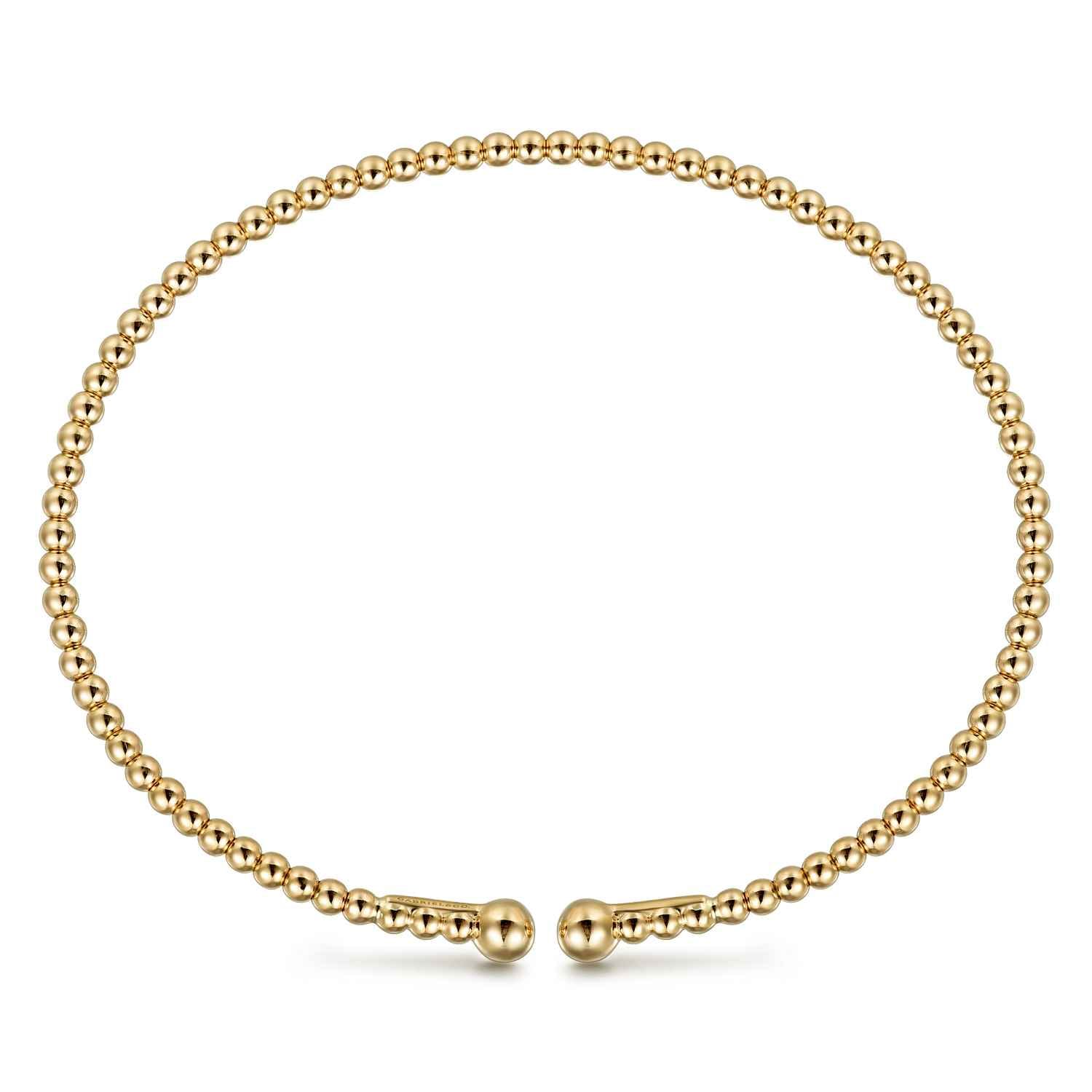 Split 14K Yellow Gold Beaded Bujukan Bangle - Shot 3