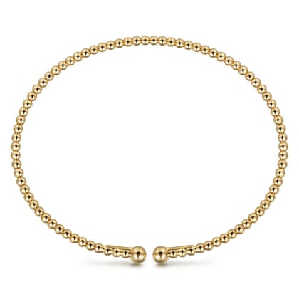 Split 14K Yellow Gold Beaded Bujukan Bangle