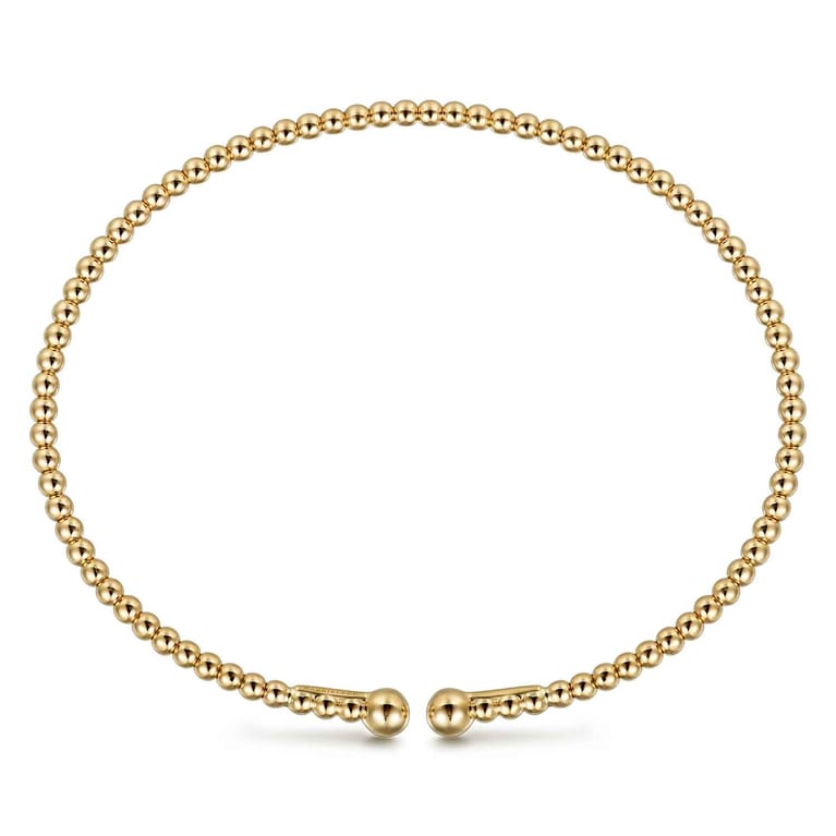 Split 14K Yellow Gold Beaded Bujukan Bangle - Shot 3