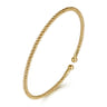 Split 14K Yellow Gold Beaded Bujukan Bangle