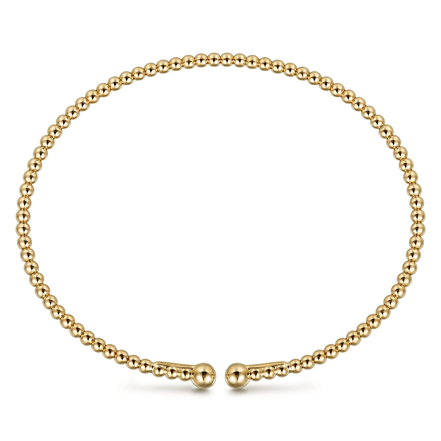 Split 14K Yellow Gold Beaded Bujukan Bangle - Shot 3