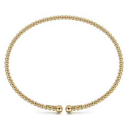 Split 14K Yellow Gold Beaded Bujukan Bangle