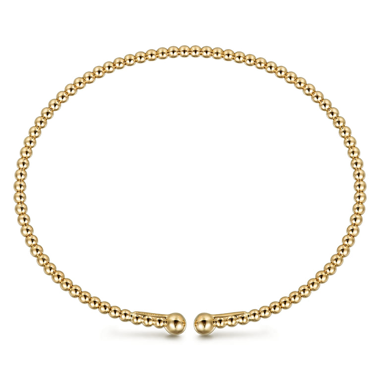 Split 14K Yellow Gold Beaded Bujukan Bangle - Shot 3