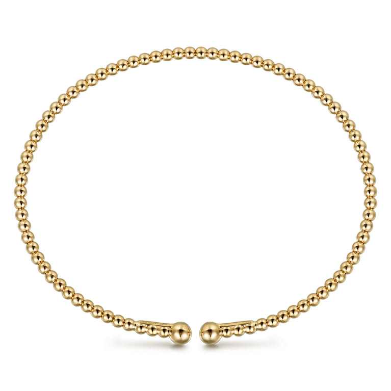 Split 14K Yellow Gold Beaded Bujukan Bangle - Shot 3