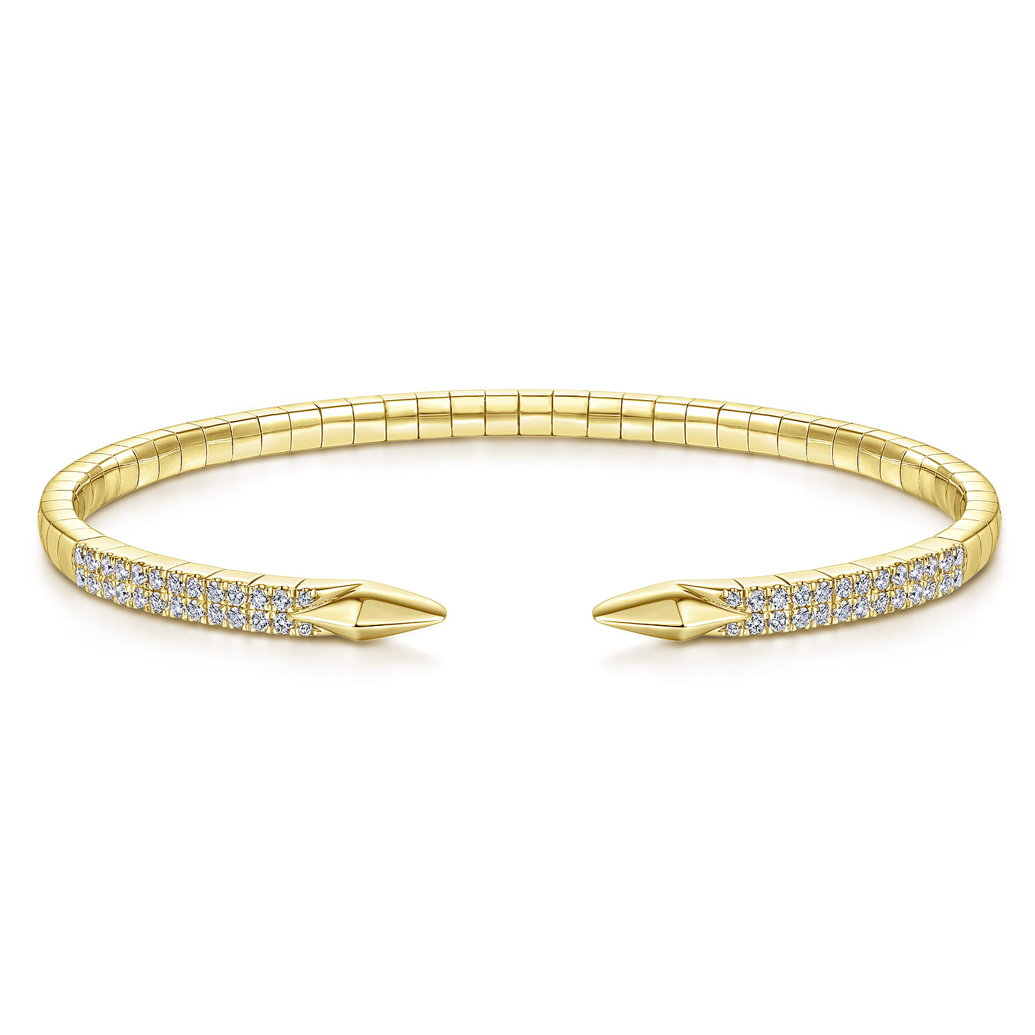 Split 14K Yellow Gold Diamond Spear Bangle - 0.5 ct - Shot 1
