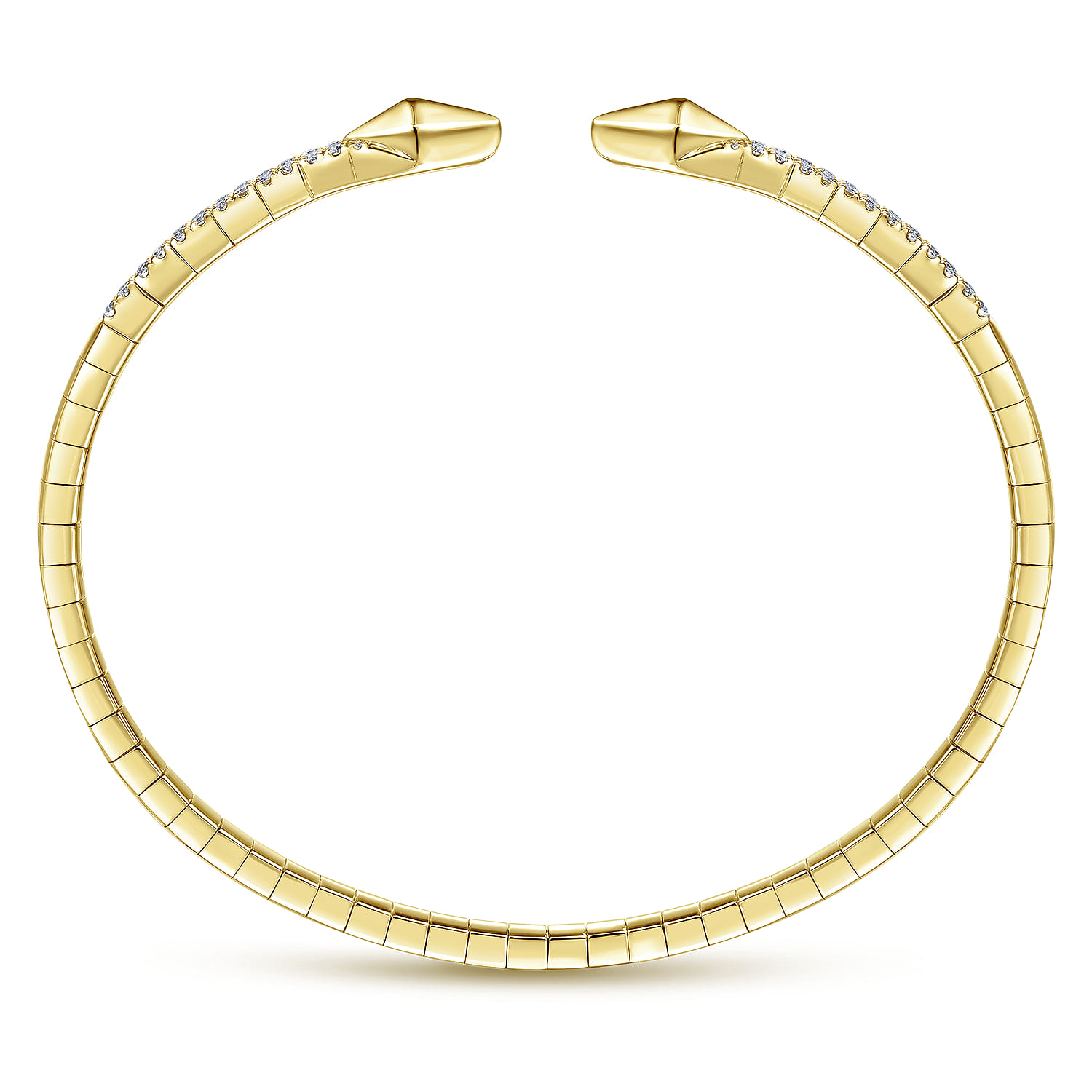 Split 14K Yellow Gold Diamond Spear Bangle - 0.5 ct - Shot 3