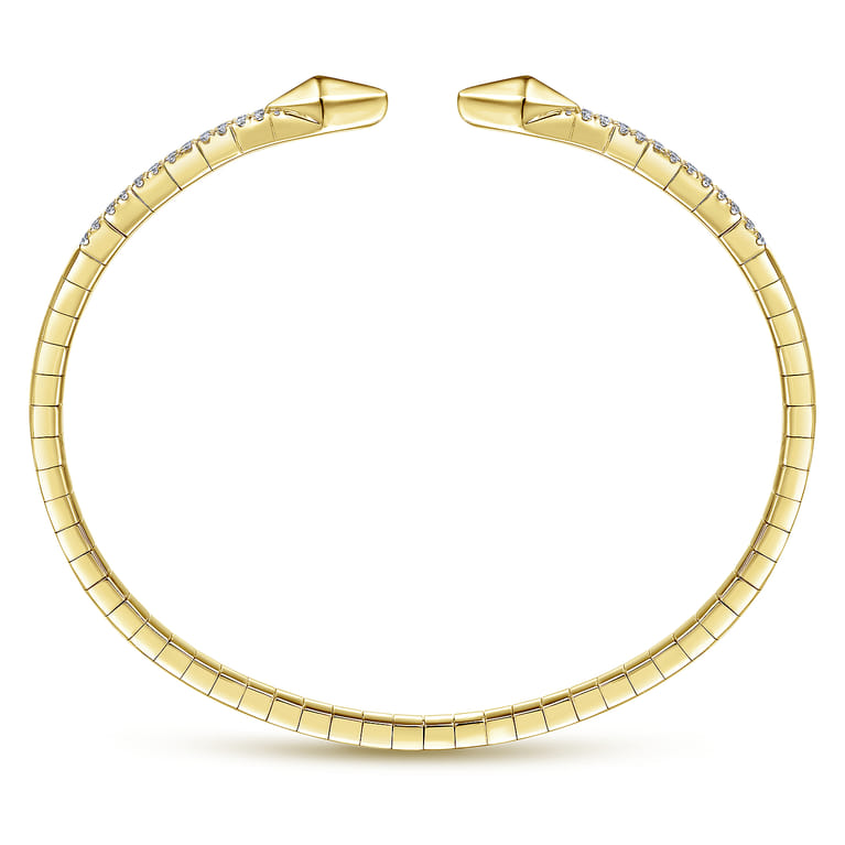 Split 14K Yellow Gold Diamond Spear Bangle - 0.5 ct - Shot 3