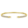 Split 14K Yellow Gold Diamond Spear Bangle - 0.5 ct
