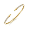 Split 14K Yellow Gold Diamond Spear Bangle - 0.5 ct