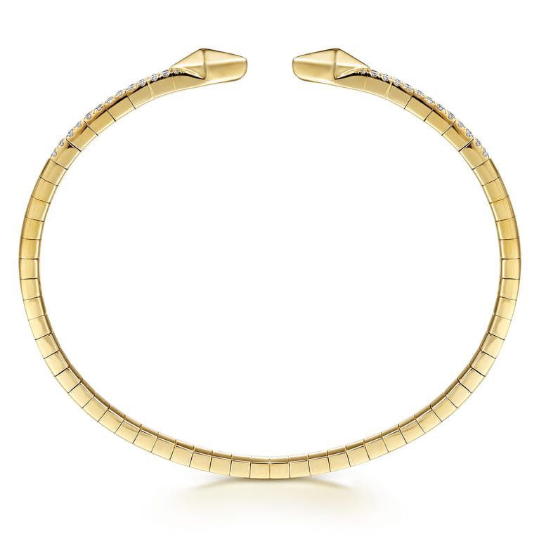Split 14K Yellow Gold Diamond Spear Bangle - 0.5 ct - Shot 3