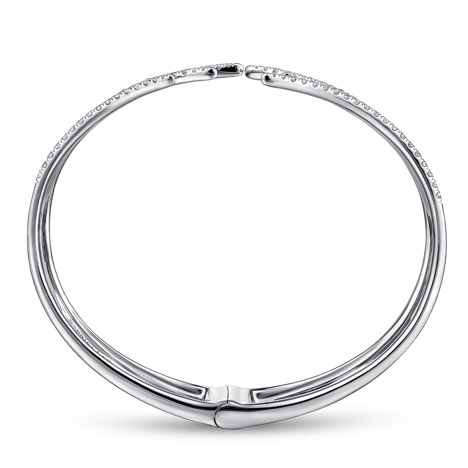 Split 18K White Gold Fan Diamond Bangle - 2.57 ct - Shot 3