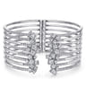 Split 18K White Gold Multi Row Diamond Bangle - 3 ct