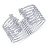 Split 18K White Gold Multi Row Diamond Bangle - 3 ct
