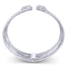 Split 18K White Gold Multi Row Diamond Bangle - 3 ct