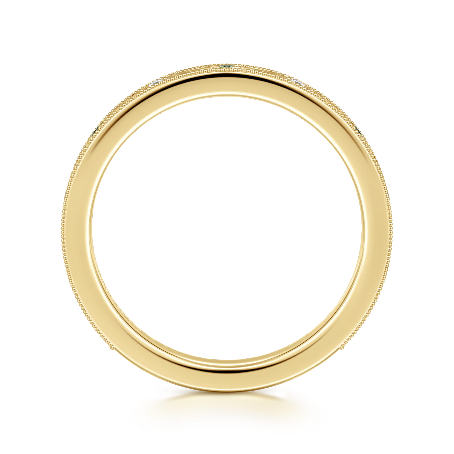 Straight Wedding Ring in 14k Yellow Gold with Round  at Gabriel & Co. - Shot 2
