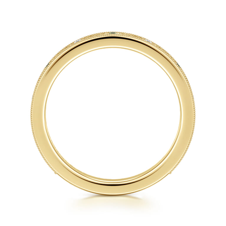Straight Wedding Ring in 14k Yellow Gold with Round  at Gabriel & Co. - Shot 2