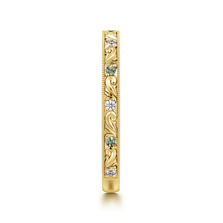 Straight Wedding Ring in 14k Yellow Gold with Round  at Gabriel & Co. - Shot 4
