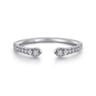 Stackable Open Ring 14K White Gold Diamond 0.16ct - 0.16 ct