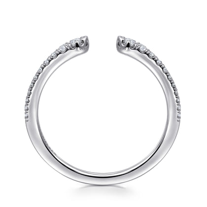 Stackable Open Ring 14K White Gold Diamond 0.16ct