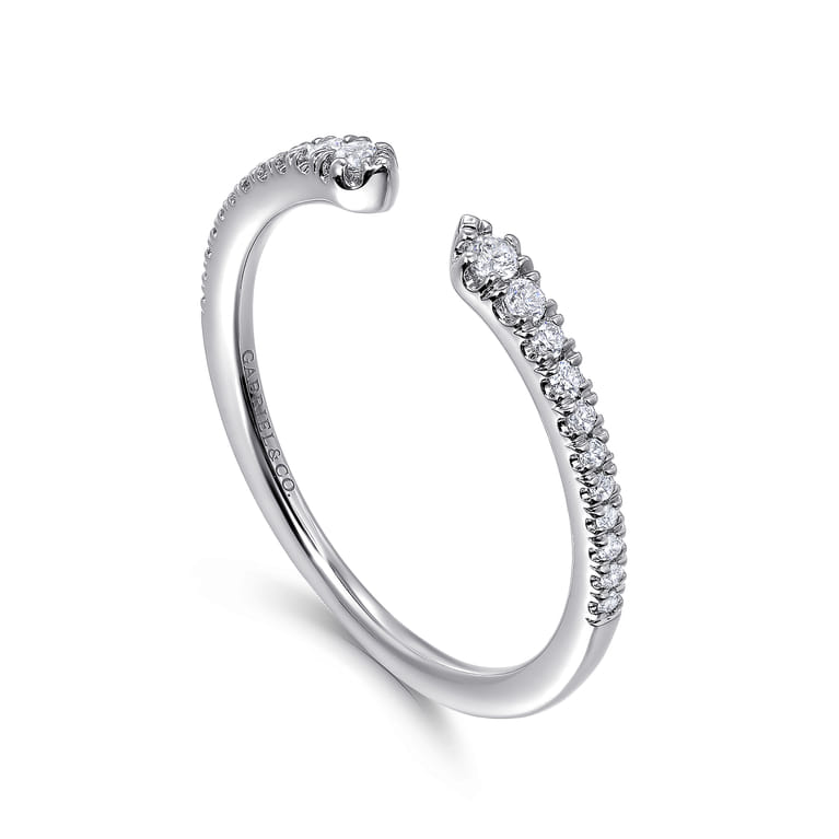 Stackable Open Ring 14K White Gold Diamond 0.16ct - 0.16 ct - Shot 3
