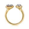 Stackable Open Ring 14K White and Yellow Gold Diamond 0.4ct - 0.42 ct