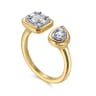 Stackable Open Ring 14K White and Yellow Gold Diamond 0.4ct - 0.42 ct
