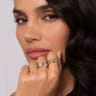 Stackable Open Ring 14K White and Yellow Gold Diamond 0.4ct - 0.42 ct