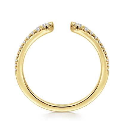 Stackable Open Ring 14K Yellow Gold Diamond 0.16ct